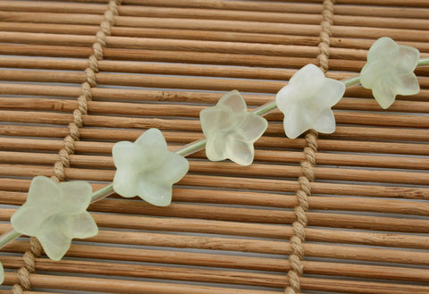 Matte New Jade 14-17mm handmade flower beads (ETB00352)