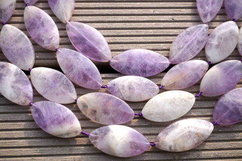 Natural Lavender Amethyst (Madagascar) Marquise beads (ETB00065)