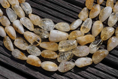 Natural Citrine quartz (Brazil) 14-20mm tumble beads (ETB00085)