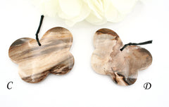 Wood Opalite/ Petrified Wood butterfly pendant (ETP00314)