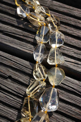 Natural Citrine quartz (Brazil) faceted beads AA grade (ETB00080)