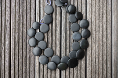 Matte Australian Black Jade 23-32mm round disc beads (ETB00555)