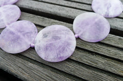 Natural Lavender Amethyst (Madagascar) 25-38mm round disc beads (ETB00242)