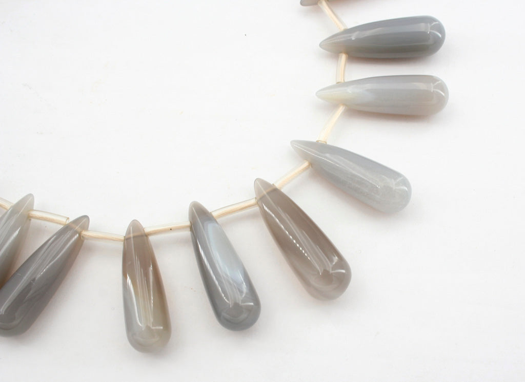 Grey Agate 27.5-32mm drop beads (ETB01255)