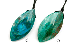Natural Amazing blue Peruvian Chrysocolla freeform pendant (ETP00331)
