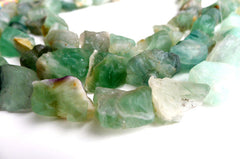 Green Flourite 14-20mm natural hand hammered beads (ETB00048)