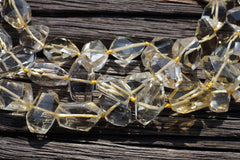 Natural Citrine quartz (Brazil) faceted beads AB grade (ETB00078)