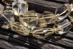 Natural Citrine quartz (Brazil) faceted beads AA grade (ETB00080)