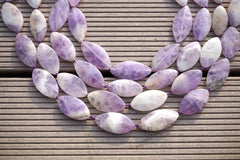 Natural Lavender Amethyst (Madagascar) Marquise beads (ETB00065)