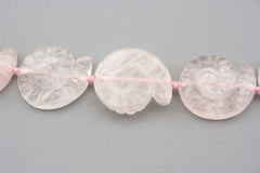 Rose Quartz 21-22.5mm spiral/ snail beads (ETB00306)