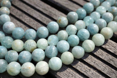 Aquamarine AB grade 13-14mm round beads  (ETB00131)
