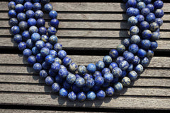 Matte Lapis Lazuli 11-12mm round beads  (ETB00136)