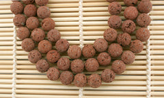 Natural Brown Lava 12mm round beads (ETB01211)