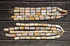 Indonesian Agatized Fossil Coral 17-23mm long rectangular beads (ETB00585)