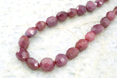 Genuine Ruby Corundum faceted beads (ETB00663)