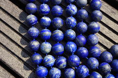 Matte Lapis Lazuli 13-14mm round beads  (ETB00137)