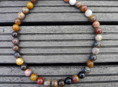 Petrified Rainbow Wood from Arizona 10.5-12.5mm round beads (ETB00255)