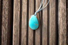 Amazing natural blue Arizona Sleeping Beauty Turquoise freeform pendants (ETP00173)