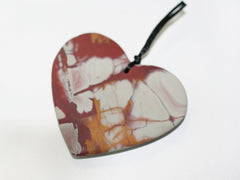 Matte Noreena Jasper Heart Shape Pendant (ETP00022)