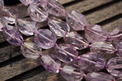 Natural Amethyst (Brazil) faceted freeform beads (ETB00059)