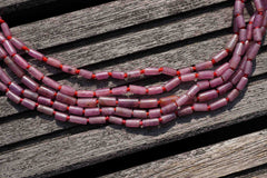 Genuine Ruby Corundum cylinder beads 3-4mm (ETB00204)