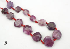 Genuine Ruby Corundum faceted hexagon beads (ETB00917)