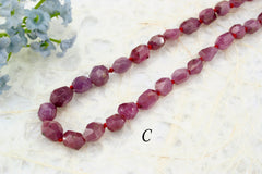 Genuine Ruby Corundum faceted beads (ETB00919)