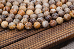 Wood Opalite/ Petrified Wood 16.5-18.5mm round beads (ETB00900)