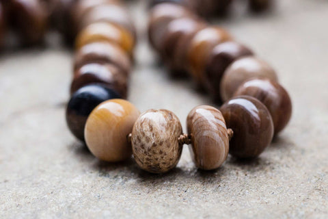 Wood Opalite/ Petrified Wood 11-13mm rondelle beads (ETB00840)