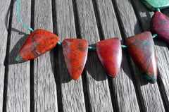 (SPL00034) Sonora Sunrise Sunset stone organic triangular statement beads