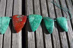 (SPL00033) Sonora Sunrise Sunset stone organic triangular statement beads