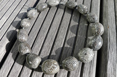 (SPL00014) Fossilised Bryozoan Coral freeform beads (large)