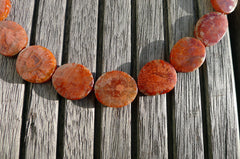 (SPL00057) Fossilised Red Horn Coral freeform beads/necklace
