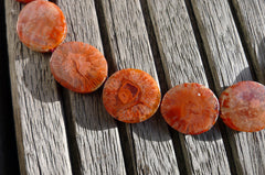 (SPL00057) Fossilised Red Horn Coral freeform beads/necklace