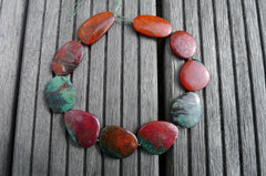 (SPL00036) Sonora Sunrise Sunset stone organic freeform flat beads (large)