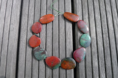 (SPL00036) Sonora Sunrise Sunset stone organic freeform flat beads (large)