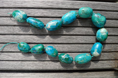 (SPL00038) Peruvian Chrysocolla organic freeform pebble beads (large)