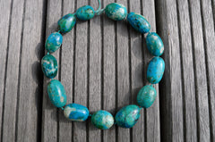 (SPL00038) Peruvian Chrysocolla organic freeform pebble beads (large)