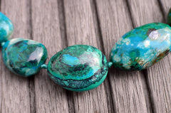 (SPL00039) Peruvian Chrysocolla organic freeform pebble beads (large)