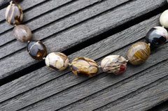 (SPL00065) Petrified Peanut Wood from Australia oval beads