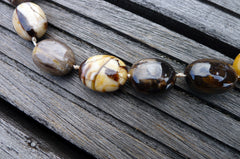 (SPL00064) Petrified Peanut Wood from Australia oval beads