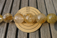 (SPL00127) Rutilated Quartz 15-16mm round beads