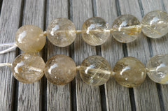(SPL00124) Rutilated Quartz 17-18mm round beads