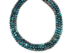 Rare and beautiful Shattuckite 5.5-6mm round beads (ETB01175)