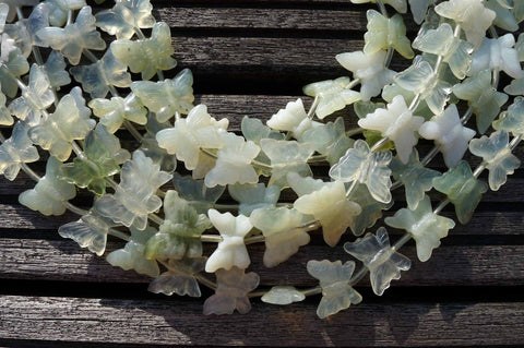 New Jade 20-24mm butterflies beads (ETB00312)