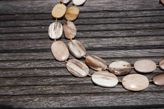 Petrified Wood 15-22mm oval flat beads (ETB00530)