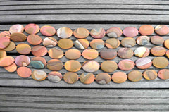 Matte Landscape/ Polychrome jasper 20-27mm oval flat beads (ETB00478)