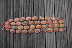 Landscape/ Polychrome jasper 23-31mm oval flat beads (ETB00382)