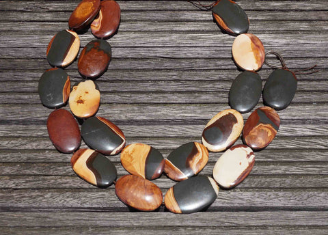 Wonder Stone 24-28mm oval flat beads (ETB00498)