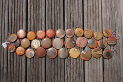 Matte Landscape/ Polychrome jasper 33-43mm round disc beads (ETB00386)